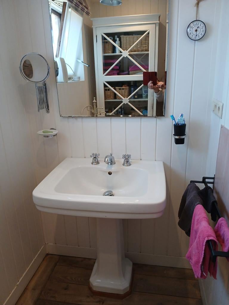 Lavabo met spiegel en lamp, Huis en Inrichting, Ophalen, Gebruikt, 50 tot 100 cm, Minder dan 100 cm