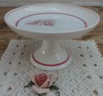 Oude schaal op voet met boerderijtje, Aubépine Sarreguemines, Antiek en Kunst, Ophalen of Verzenden