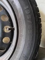 Winterbanden michelin op stalen velgen 195 65R15, Auto-onderdelen, Banden en Velgen, Ophalen, Winterbanden, Velg(en)