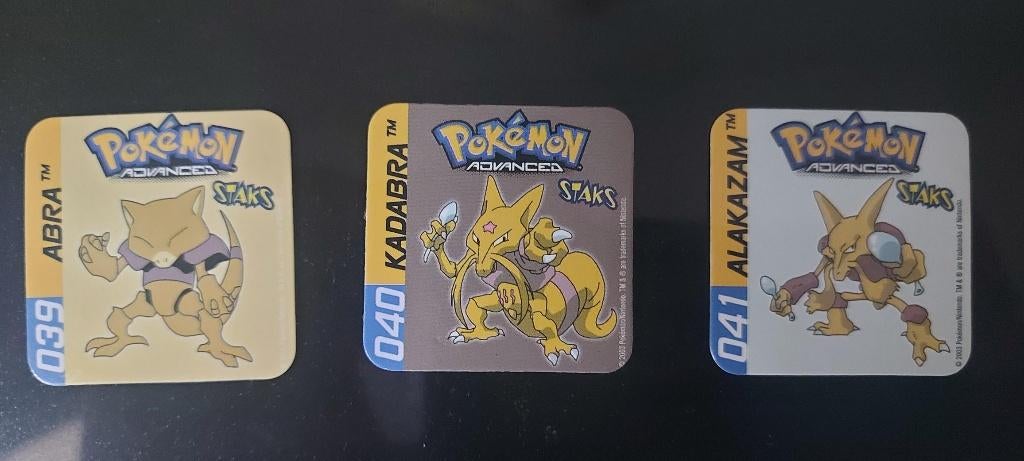 pokemon magneten panini staks 2003 Abra Kadabra Alakazam, Ophalen of Verzenden, Nieuw, Overige typen