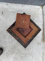 Gietijzeren dubbel deksel 40x40, Ophalen, Zo goed als nieuw