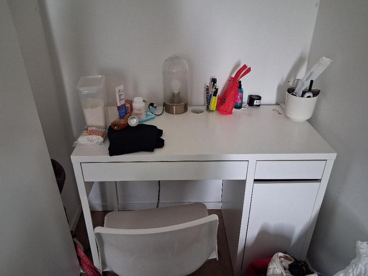 bureau, Maison & Meubles, Bureaux, Comme neuf, Secrétaire, IKEA, Classique, Bois, Blanc, Démontable, Avec tiroirs, Enlèvement