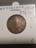 Nederland  2 1/2 cent 1929 zeer mooi oud verzamelmunt, Enlèvement ou Envoi, 2 centimes
