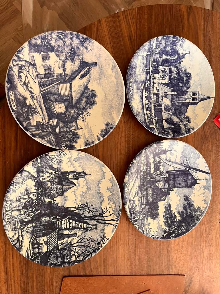 Delfts Blauw – Set van 4 Seizoenen, Antiquités & Art, Antiquités | Assiettes décoratives & Carrelages, Enlèvement
