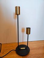 Lampe double amboules doré et noir, Maison & Meubles, Moins de 50 cm, Métal, Comme neuf, Enlèvement