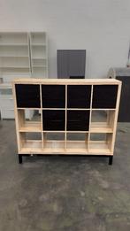 Étagère IKEA, KALLAX effet chêne blanchi/noir (accessoirisé), Neuf, 25 à 50 cm, Avec tablette(s), Chêne