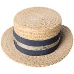 Antieke Engelse strohoed (boater/canotier) – ca. 1890–1915, Ophalen of Verzenden