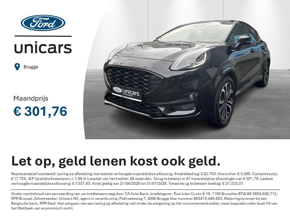 Ford Puma 1.0i Ecoboost mHEV 92kW ST-Line, Auto's, Ford, Bedrijf, Te koop, Puma, Airbags, Airconditioning, Bluetooth, Climate control