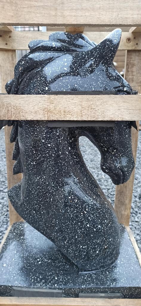paardenhoofd in terrazzo, Tuin en Terras, Ophalen, Nieuw, Steen, Dierenbeeld