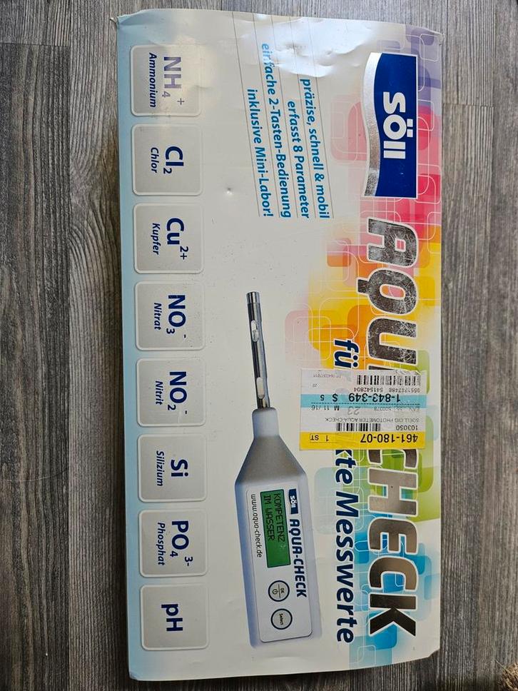 Söll Aqua Check waterwaarde tester, Dieren en Toebehoren, Vissen | Aquaria en Toebehoren, Zo goed als nieuw, Ophalen