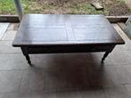 Vol eiken salontafel met grote schuif, Ophalen, Gebruikt, 100 tot 150 cm, 50 tot 100 cm