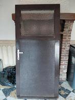 Stevige houten deurbmet kathedraalglas, Ophalen