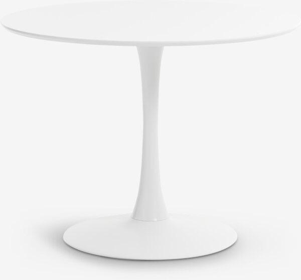 Ronde witte tafel, 100 à 150 cm, Quatre personnes, Rond, 100 à 150 cm