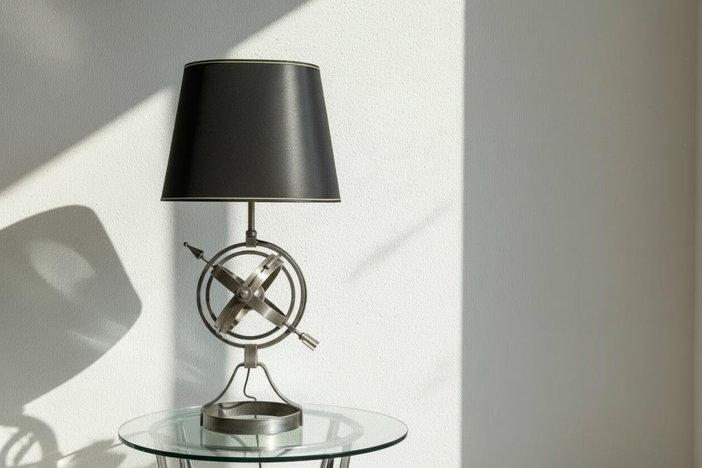 Authentiek Vintage Jean-Pierre Riquet rond 1950, lamp, Antiek en Kunst, Ophalen of Verzenden