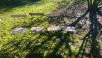 4 plooibare tuinstoeltjes , goede gebruikte staat, Tuin en Terras, Tuinstoelen, Ophalen, Hout