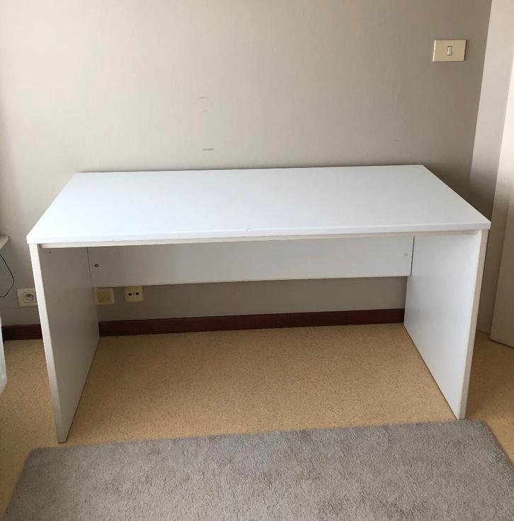 Bureau (60Dx138Bx75H) avec meuble à tiroirs (47Dx50Bx62H), Maison & Meubles, Bureaux, Utilisé, Bureau d'écolier, Autres marques