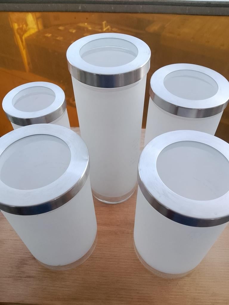 VOORRAADPOTTEN (5), Ophalen, Zo goed als nieuw, Glas, Overige typen