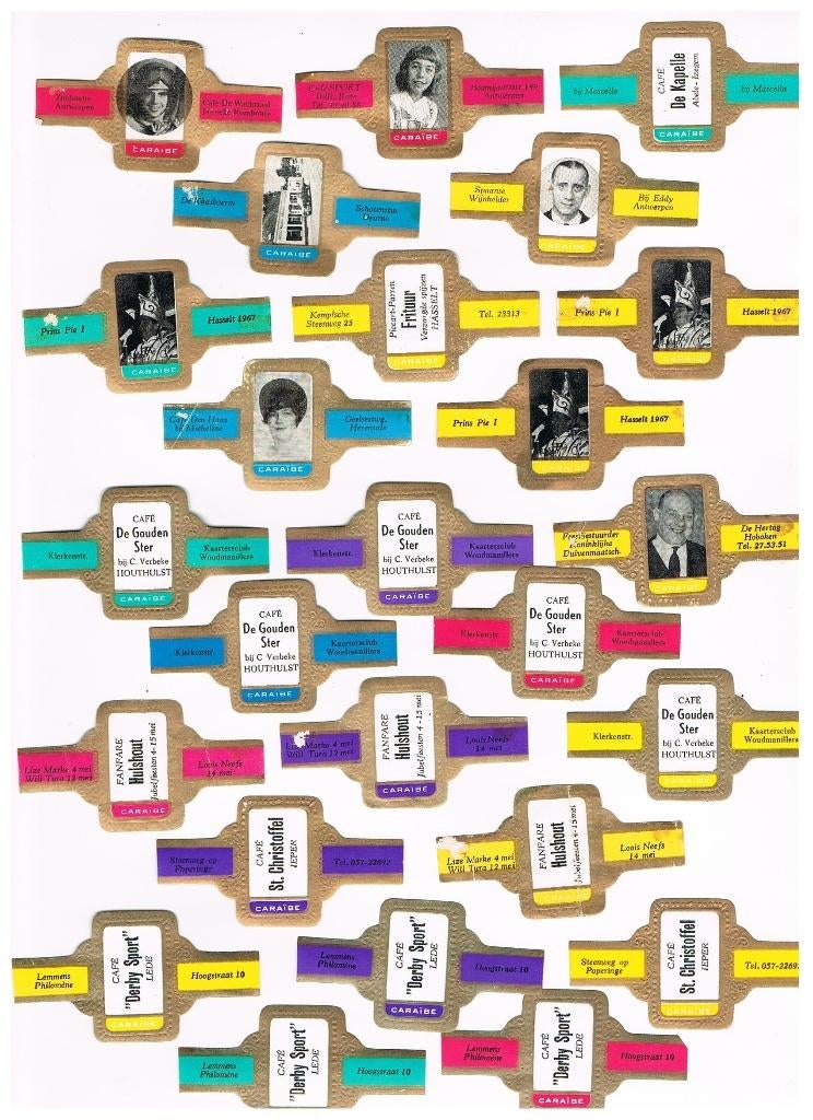 MARQUES DE CIGARES FAISANT LA PUBLICITÉ DE CARAIBE, Envoi, Utilisé, Bagues de cigare