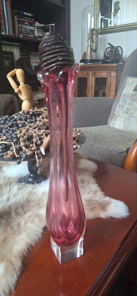 Roze kristallen vaas Val Saint Lambert, Enlèvement ou Envoi