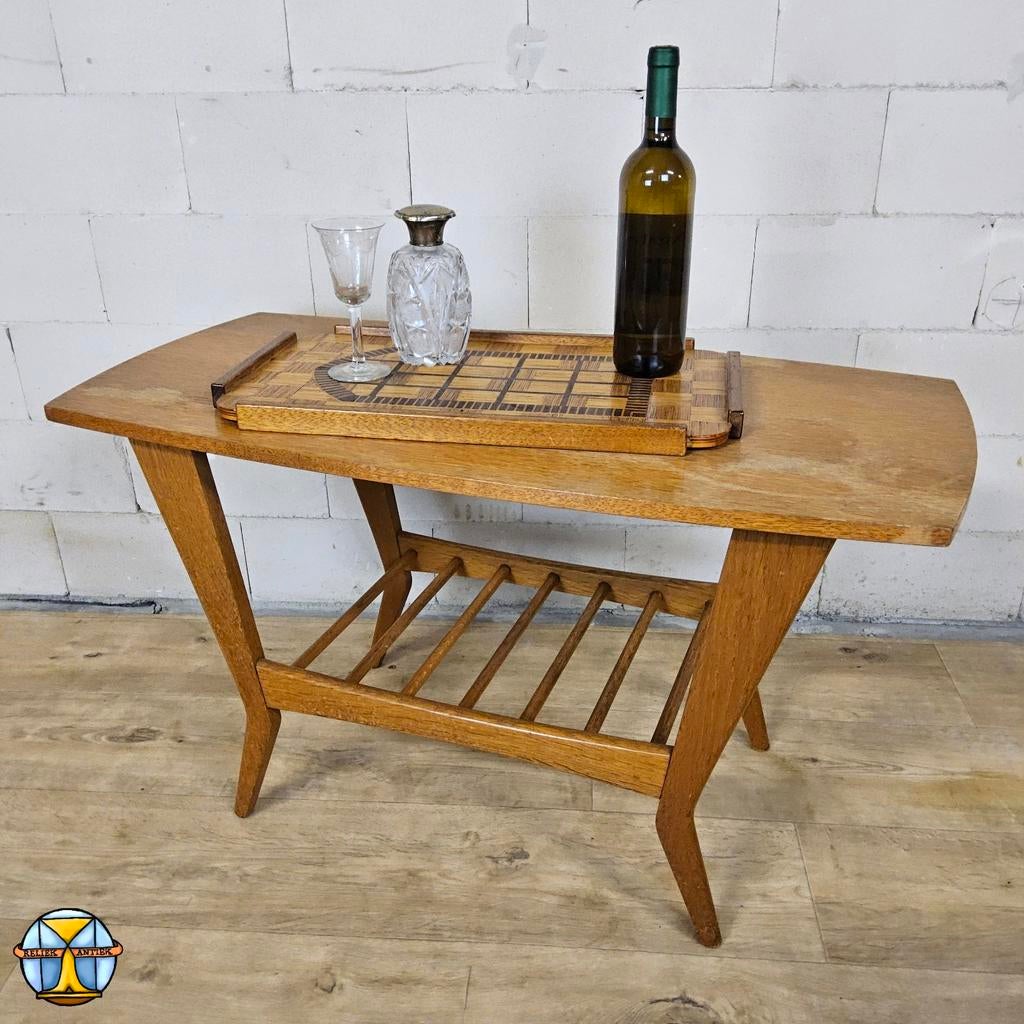 Vintage grenen houten salontafel / bijzettafel /koffietafel, Huis en Inrichting, Ophalen of Verzenden