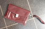 119. Pochette vintage en cuir bordeaux – Homme – 23  16 cm, Ophalen of Verzenden, Gebruikt, Leer