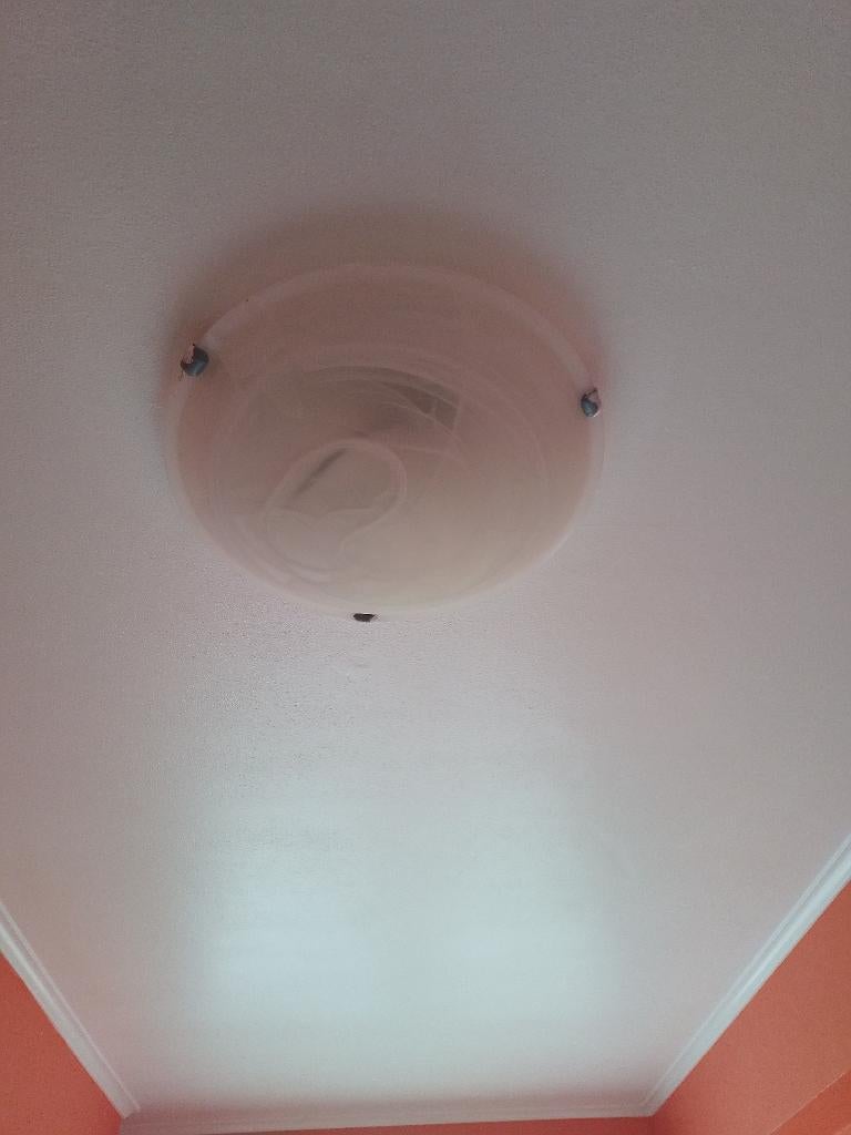 Plafondlamp rond Afm 40 cm werkt goed, Huis en Inrichting, Ophalen, Gebruikt, Glas