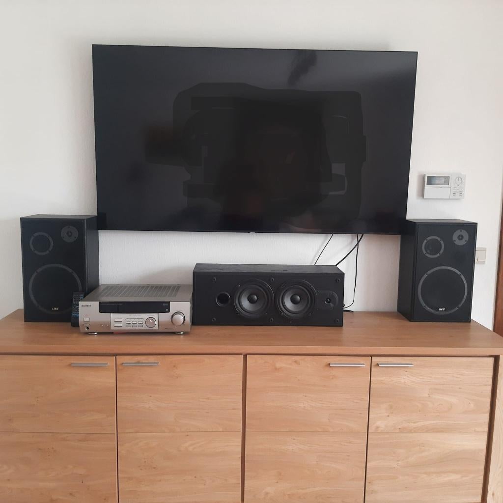 Kenwood KRF-V5030D Receiver + 3 luidsprekers (LIFE & meer), Gebruikt, 60 tot 120 watt, Stereo, Ophalen