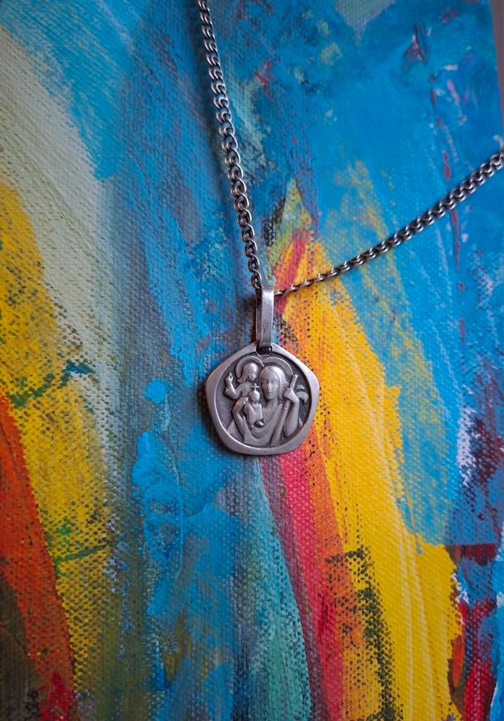 Zilveren Medaillon Antiek Sint Christopher, Antiek en Kunst, Antiek | Religieuze voorwerpen, Ophalen