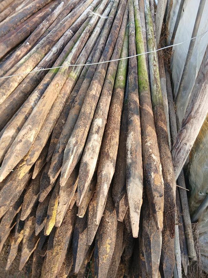 houten palen, Tuin en Terras, Palen, Balken en Planken, Gebruikt, Palen, Ophalen