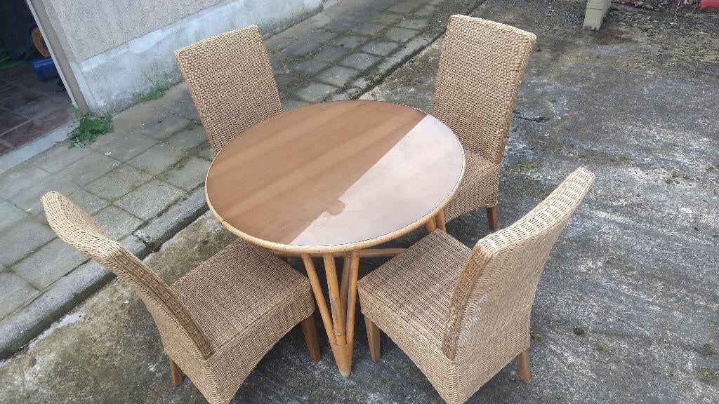 Ensemble de jardin. Table et 4 chaises. Mobilier de jardin, Jardin & Terrasse, Chaises de jardin, Utilisé, Bois, Enlèvement