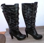 schoenen laarzen steampunk gothic met corset Dolls Kill 38, Neuf, Enlèvement ou Envoi, Bottes hautes, Noir