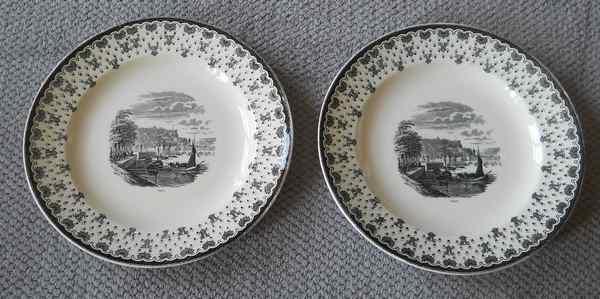 2 assiettes Boch représentant le pont de Jambes à Namur, Enlèvement