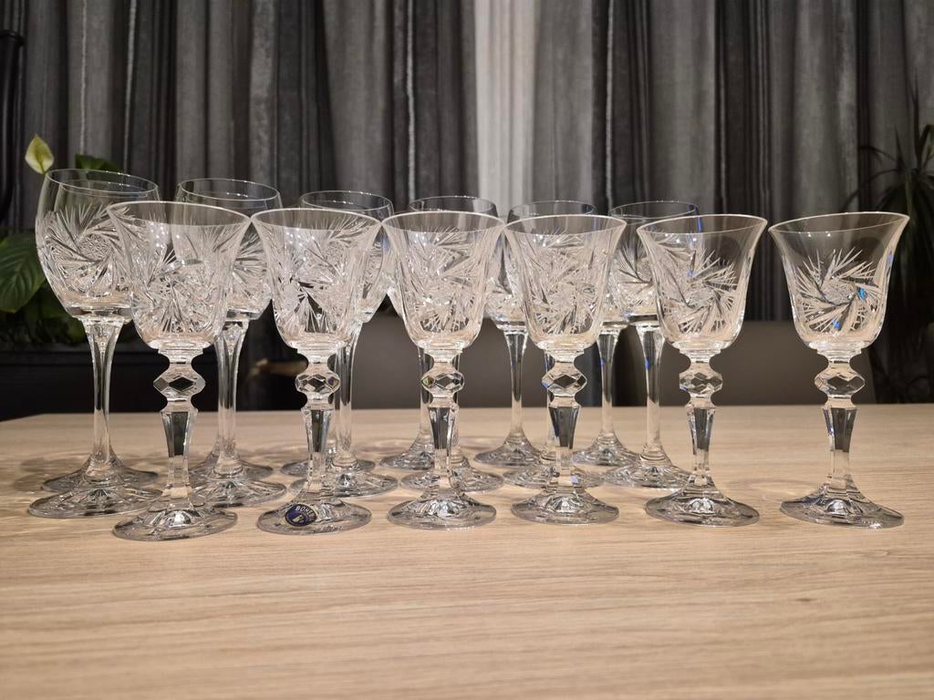 Vintage BOHEEMSE kristallen wijnglazen!, Enlèvement ou Envoi