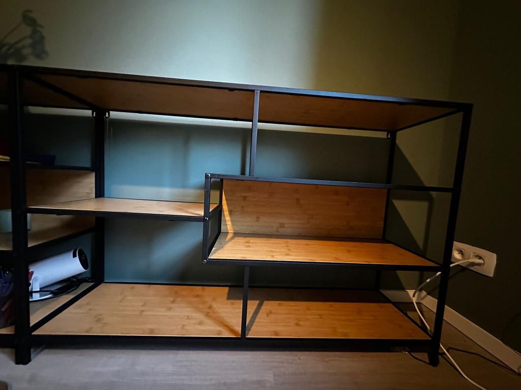 2 open kasten van metaal/hout, Antiek en Kunst, Ophalen