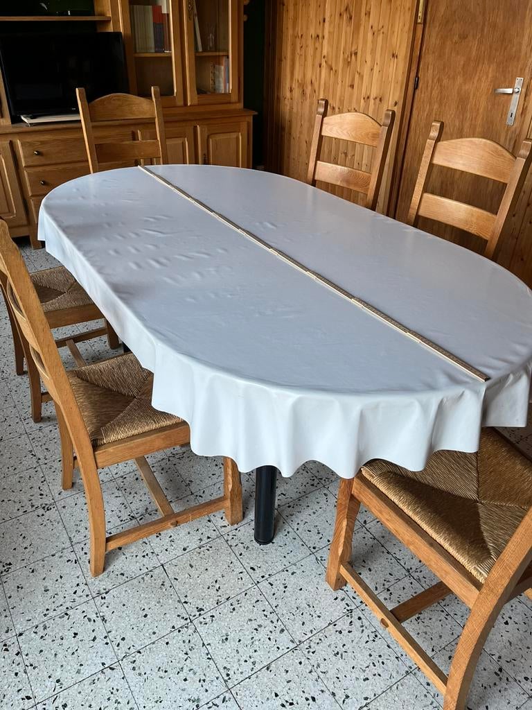 Grote ovale tafel van 2 m — verwijderbare poten, Antiek en Kunst, Ophalen