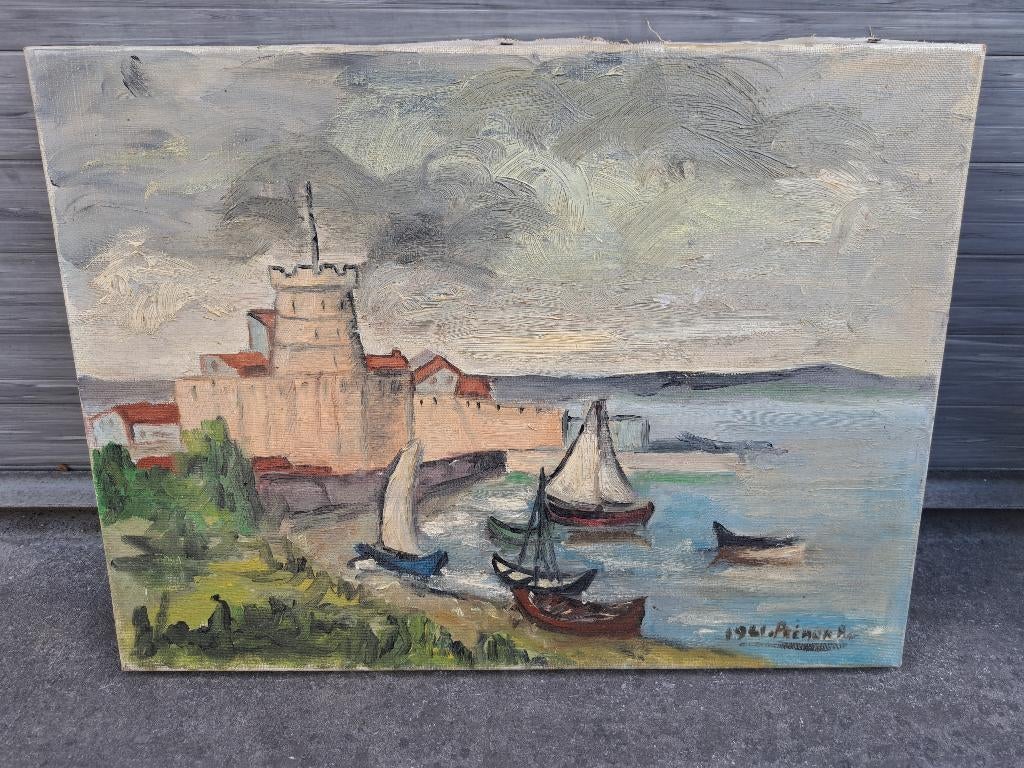 huile sur toile signe anne preaux, Enlèvement ou Envoi