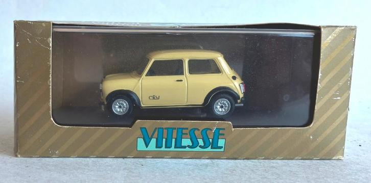 Mini 1000 City E geel Limited Edition Vitesse # L091A., Hobby en Vrije tijd, Modelauto's | 1:43, Zo goed als nieuw, Auto, Overige merken