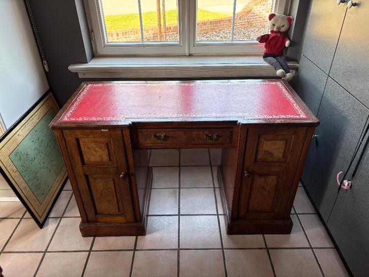 Antiek Edwardian bureau 1900 – pedestal desk, Antiek en Kunst, Antiek | Meubels | Tafels, Ophalen