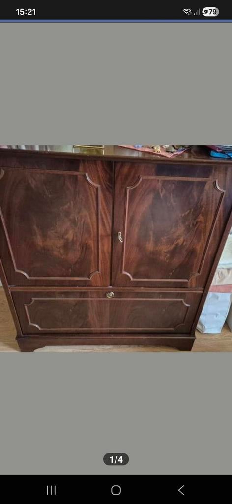 mahoniehouten kast voor tv en elektronische apparatuur, Antiek en Kunst, Antiek | Meubels | Kasten, Ophalen