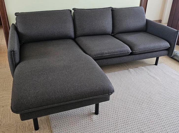 Hoekbank – grijs – zeer goede staat, Huis en Inrichting, Zetels | Zetels en Chaises Longues, Stof, Ophalen