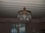 Splendide lustre cascade vintage en cristal et laiton doré, Enlèvement, Comme neuf, Verre