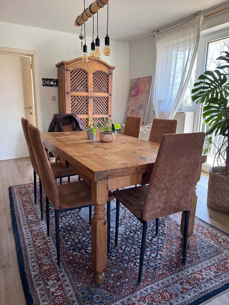 Robuuste Massief Grenen Eettafel met Lade – 170 x 90 cm, Huis en Inrichting, Ophalen, Gebruikt, 50 tot 100 cm, Vijf personen of meer