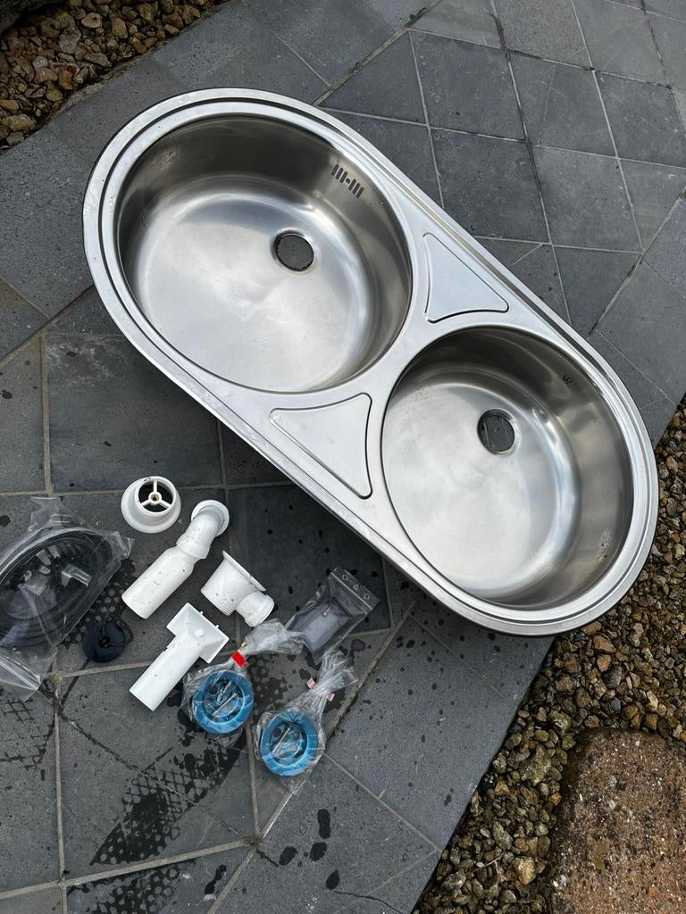 Evier inox, Bricolage & Construction, Enlèvement, Comme neuf, Inox