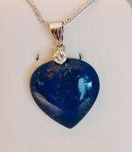 18kt gouden hangertje met Lapis Lasuli en diamant 0,10kt, Enlèvement ou Envoi, Or, Comme neuf, Or