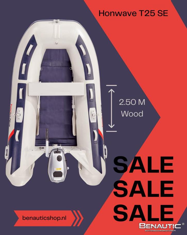 Honwave T25SE3: Licht, stabiel & compact – Nu bij Benautic!, Watersport en Boten, Rubberboten, Nieuw, Overige merken, Minder dan 70 pk