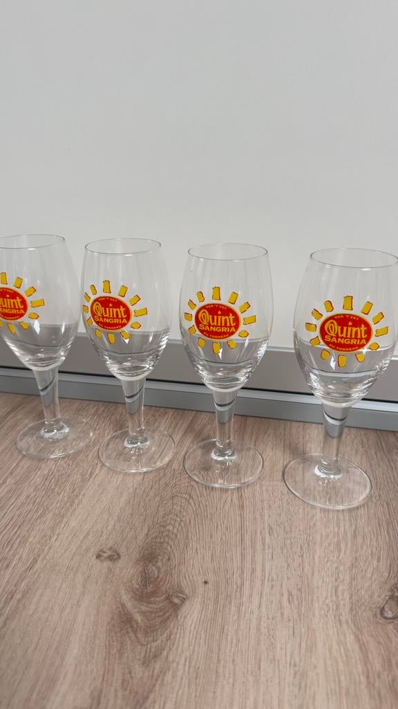 4 grote Quint sangria glazen. Als nieuw., Collections, Enlèvement ou Envoi, Comme neuf