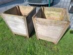 2 grote houten bloembakken, Tuin en Terras, Bloembakken en Plantenbakken, Ophalen