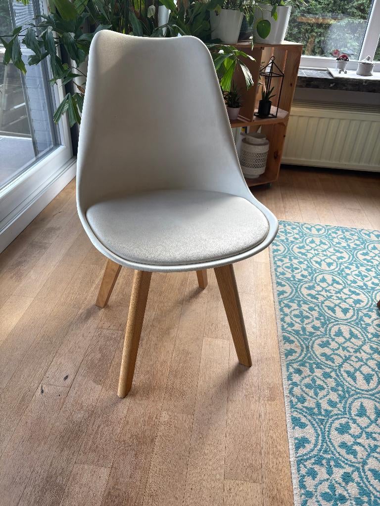 eetkamerstoelen kuipstoelen 4 stuks, Maison & Meubles, Chaises, Bois, Enlèvement, Utilisé, Blanc