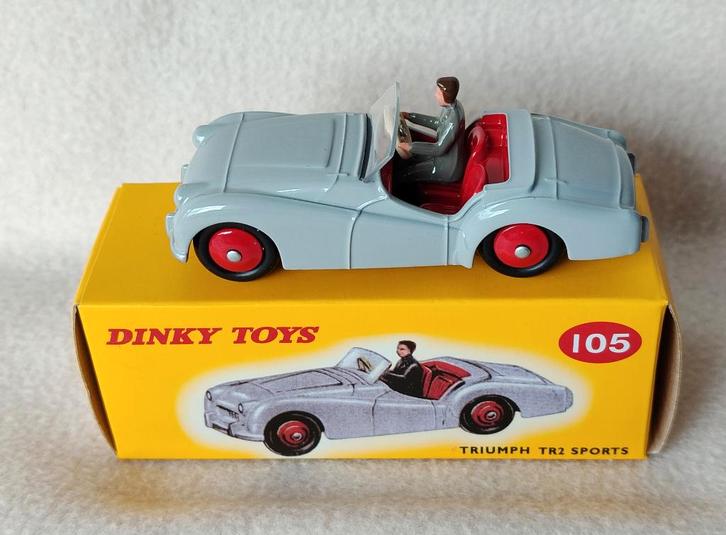Dinky Atlas _ TRIUMPH TR2 SPORTS _ ref. 105 (Britse versie), Hobby en Vrije tijd, Modelauto's | 1:43, Zo goed als nieuw, Auto