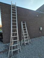 2 voudige uitschuifbare aluminium ladder 2 x 15 sporten, Ophalen